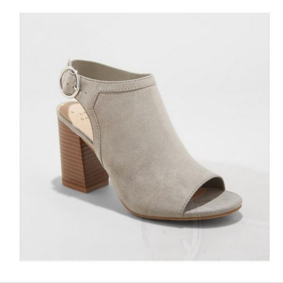 NWT Open Toe Stacked Heeled Pumps-9/9.5 - Picture 4 of 4